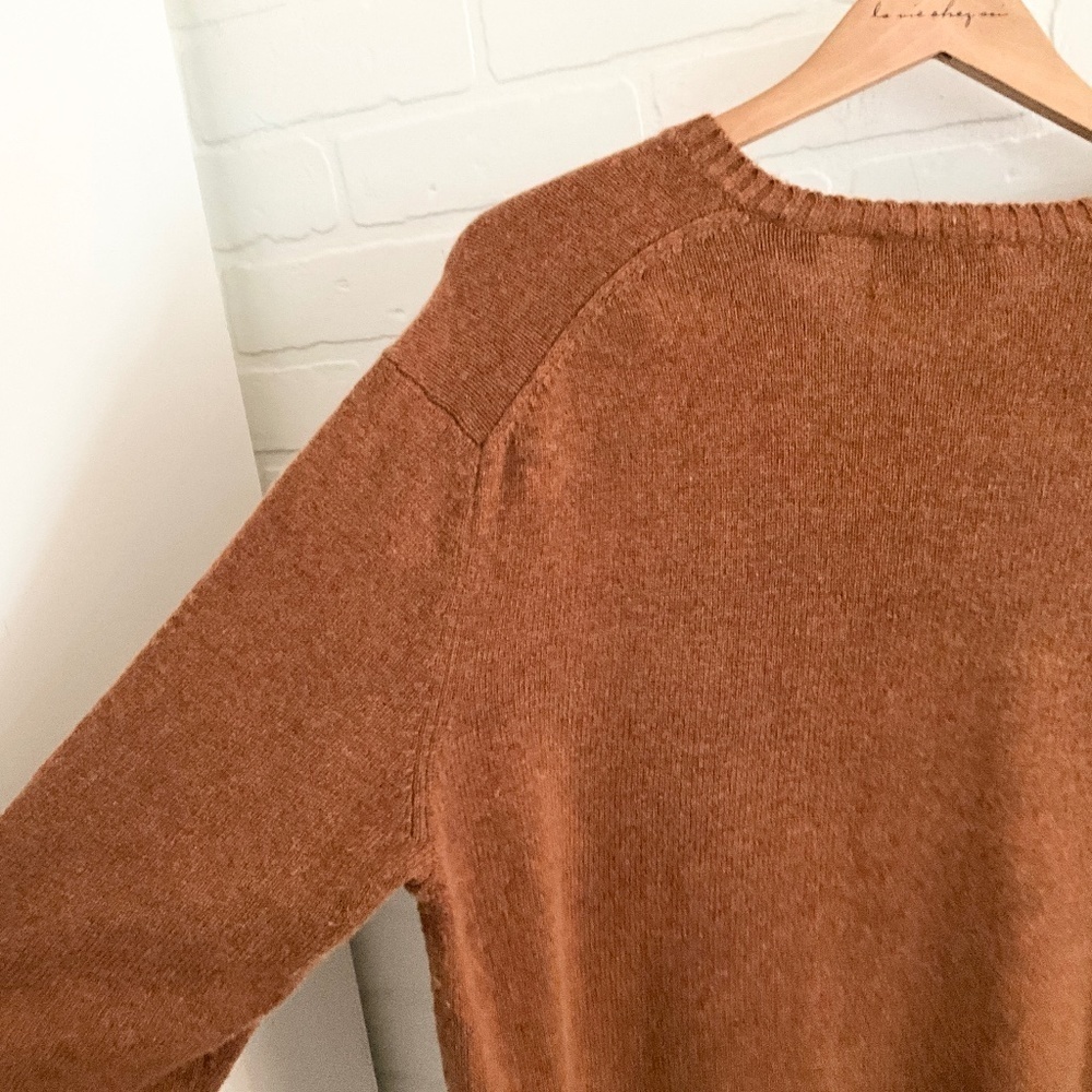 Black Brown 1826 Men’s Knit Sweater Wool Cinnamon Brown V neck Old money XL - Picture 10 of 10
